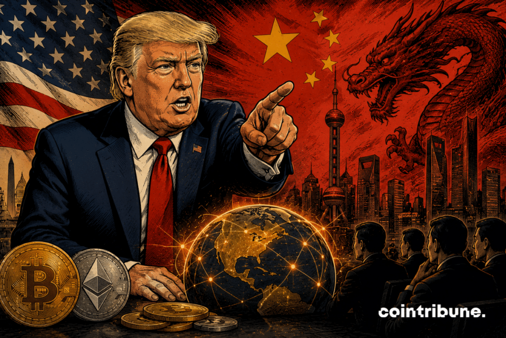 Trump defends U.S. leadership in cryptocurrency against China, which is portrayed as a rival poised to gain the upper hand.