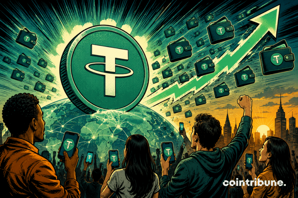 A adoção do Tether está explodindo.