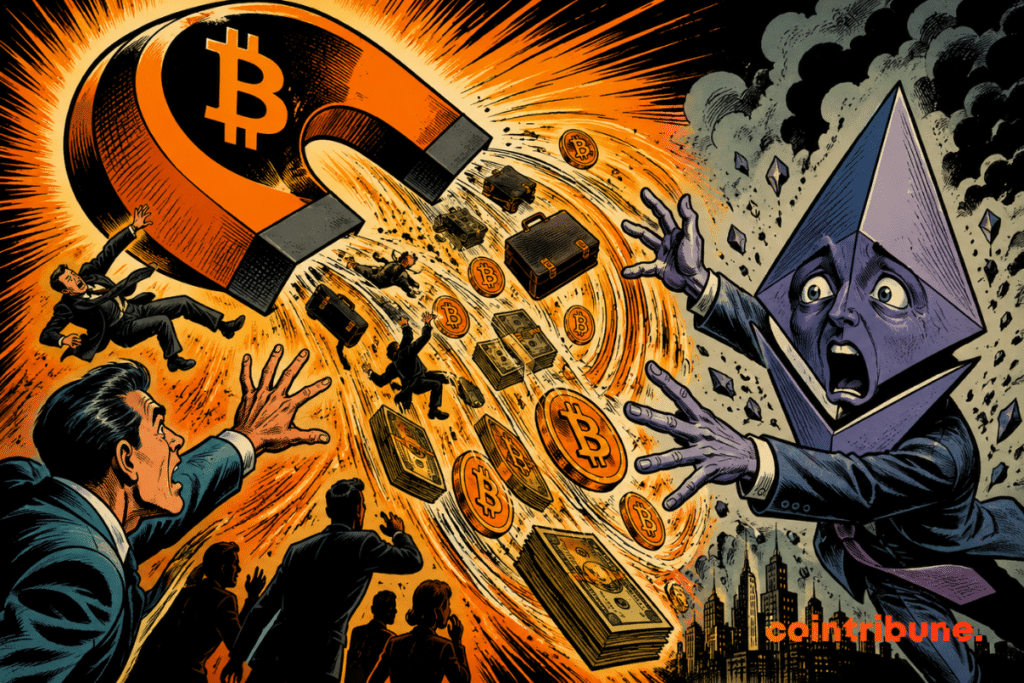 ETF : les capitaux fuient Ethereum, aspirés massivement vers un Bitcoin dominant