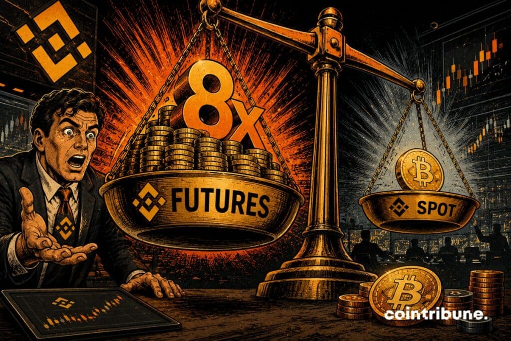 Bitcoin sur Binance, les futures écrasent le spot 8:1 !