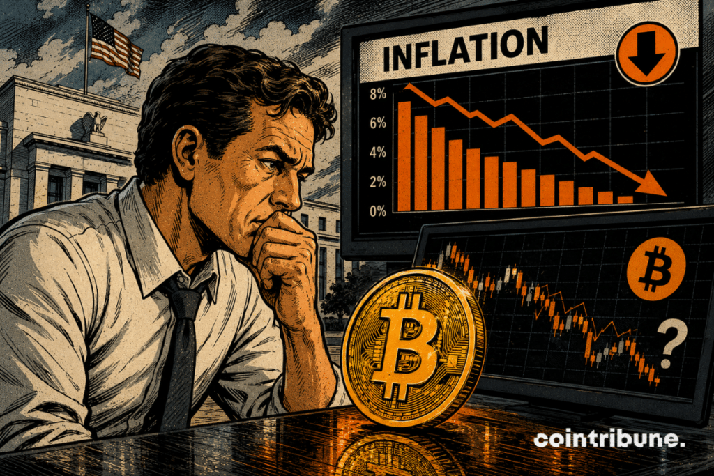 Un investisseur Bitcoin observe les chiffres sur l'inflation.