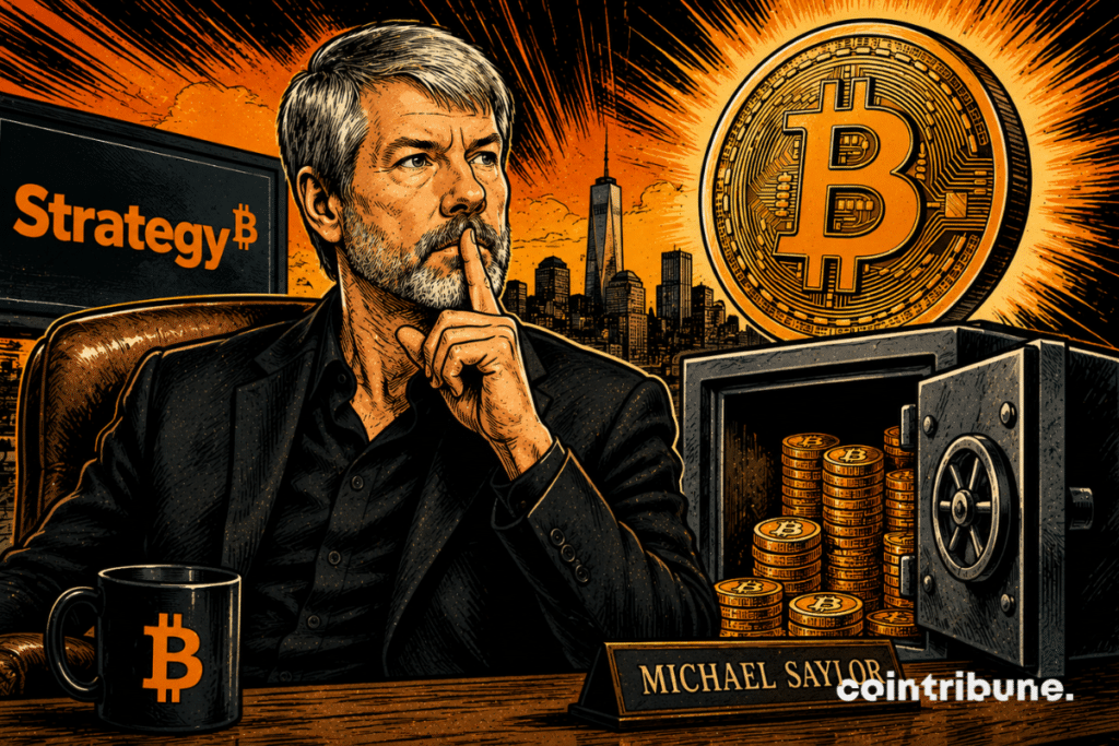 Michael Saylor presents Strategy's Bitcoins.