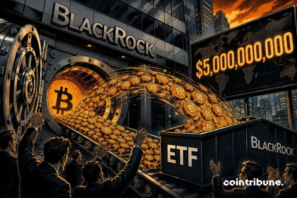BlackRock réduit drastiquement son seuil de conversion bitcoin vers ETF et resserre ses liens avec Ripple. Une stratégie à 5 milliards $.