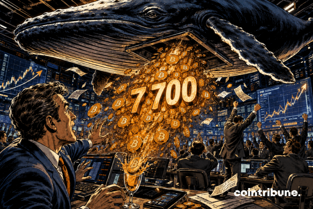Une baleine géante déverse 7 700 bitcoins sur une salle de marché en pleine hausse.