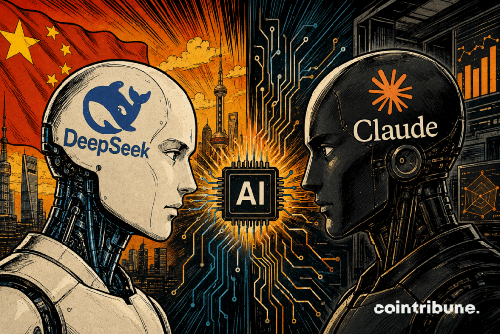 A duel between DeepSeek and Claude for the control of AI.