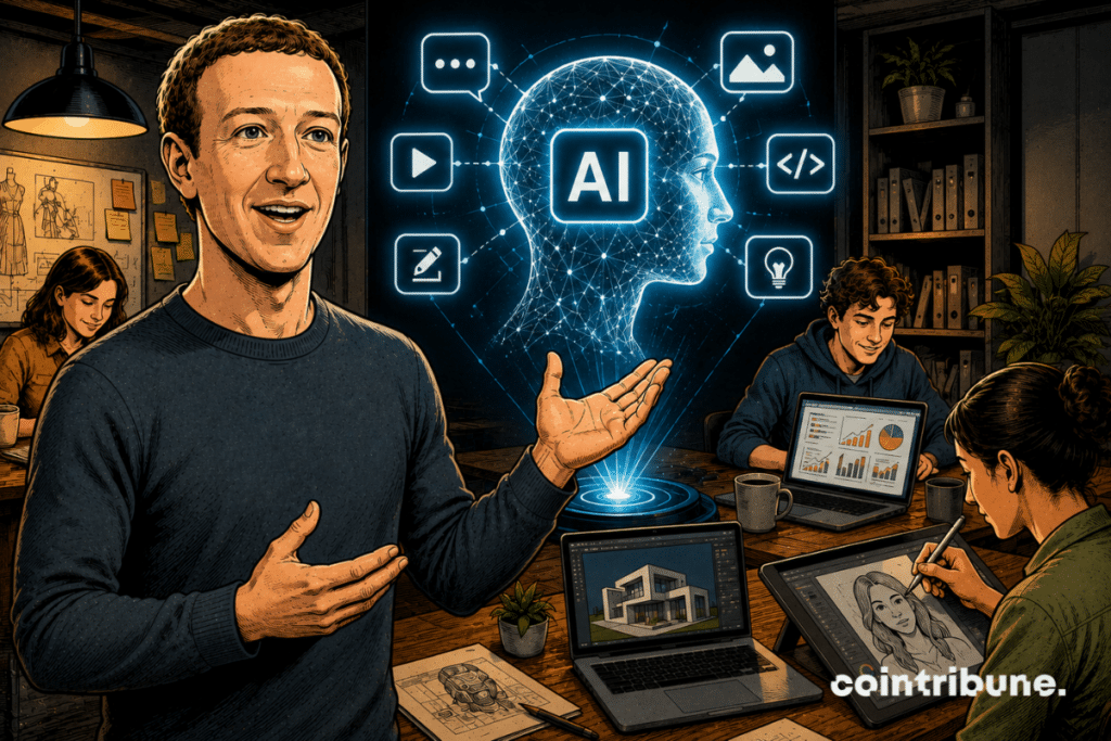 Mark Zuckerberg présente une nouvelle IA à la communauté.