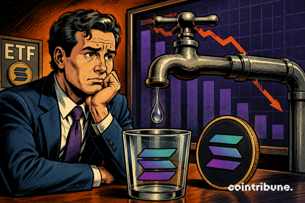 A manager observes the drying up of the tap linked to Solana ETFs.