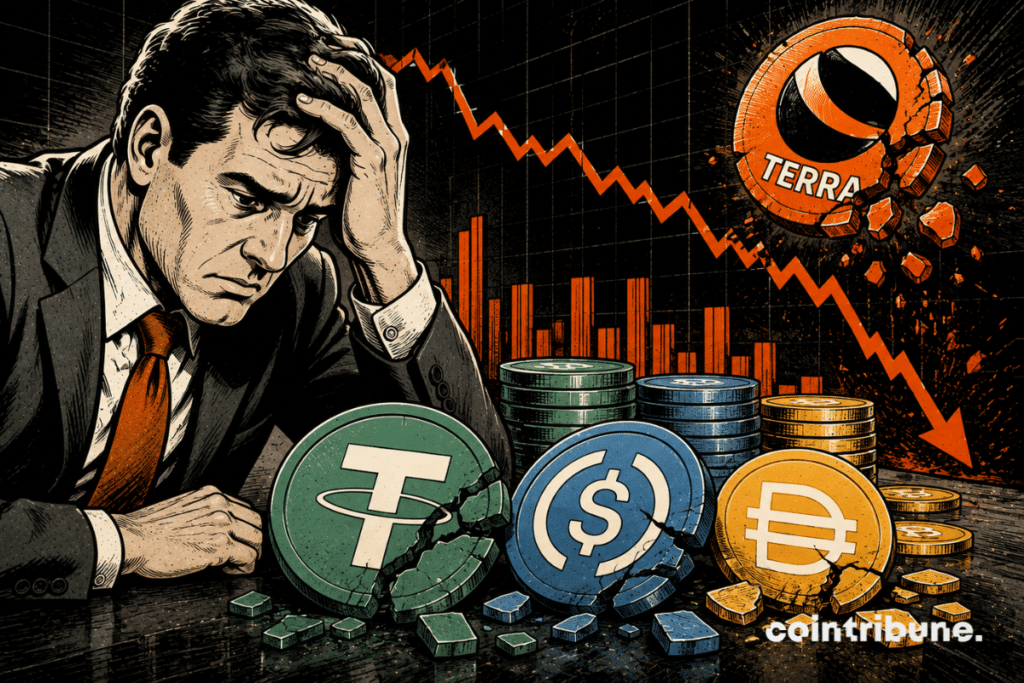 Un investisseur s'inquiète sur le recul du marché des stablecoins.