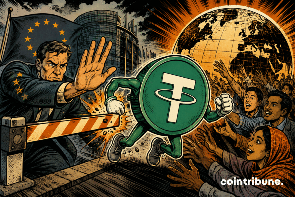 USDT faces MiCA restrictions in Europe while global demand for stablecoins remains strong.