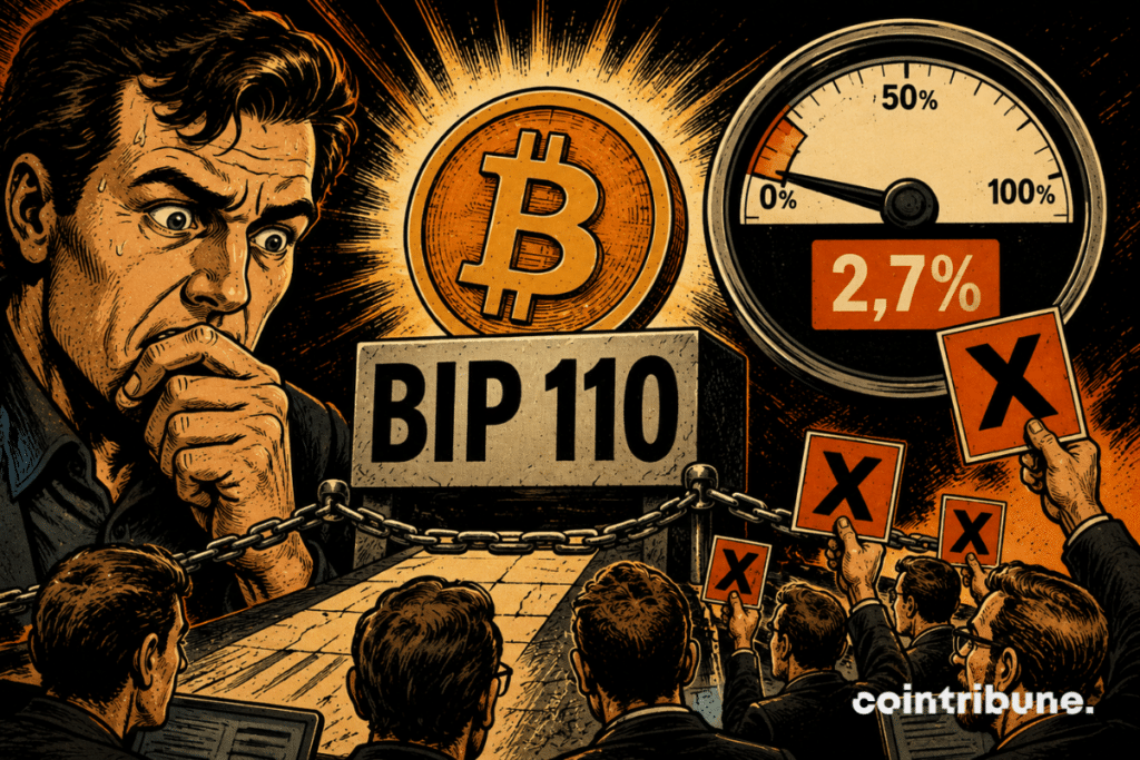 Bitcoin is facing a critical phase for BIP 110, as minimal support of 2.7% threatens its controversial future.