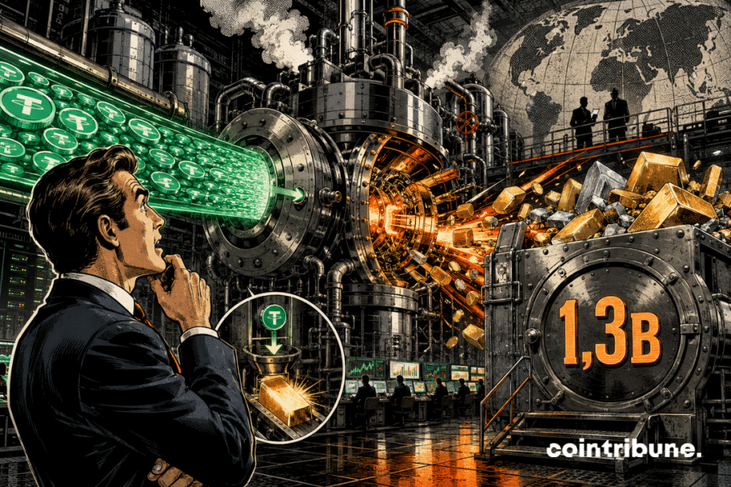 Une machine transforme un flux d’USDT en réserves et profits autour du chiffre 1,3B.