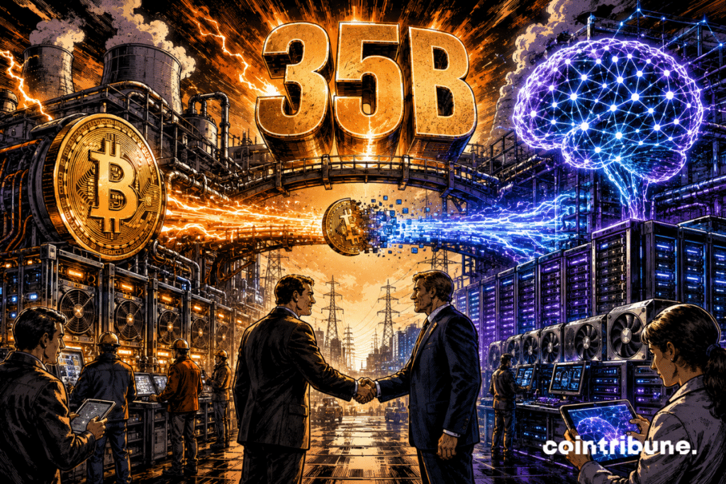 A partnership connects Bitcoin infrastructure and AI computing power through a billion deal.