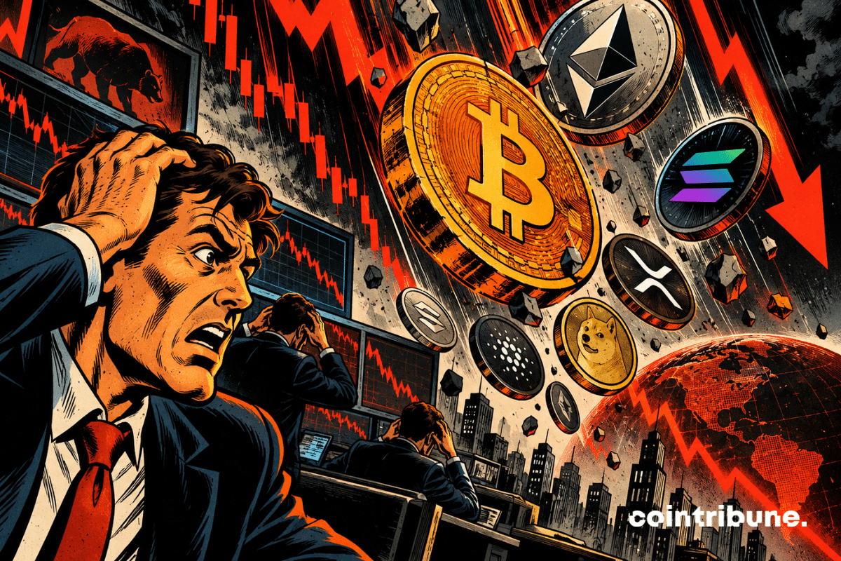 Bitcoin, Ethereum, Solana et plusieurs altcoins plongent dans un marché crypto en forte baisse.