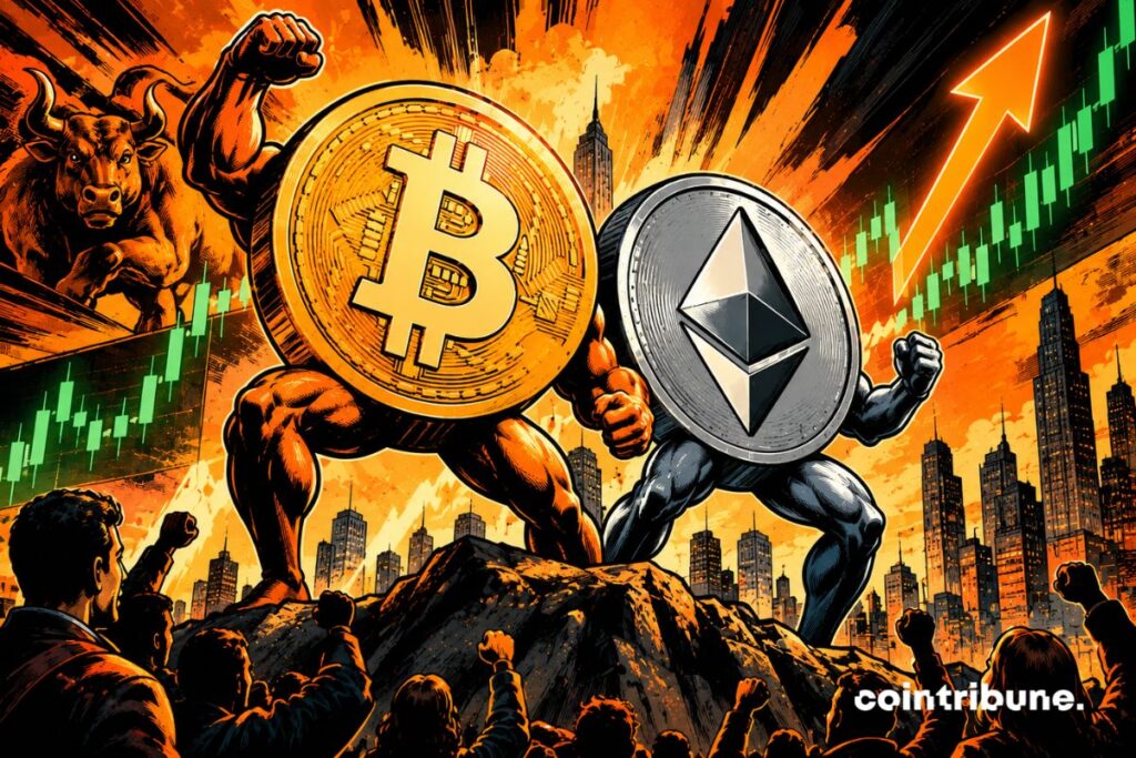 Bitcoin rose 43.5% and Ethereum 71% in Q3 2026, setting an all-time high driven by demand for ETFs.