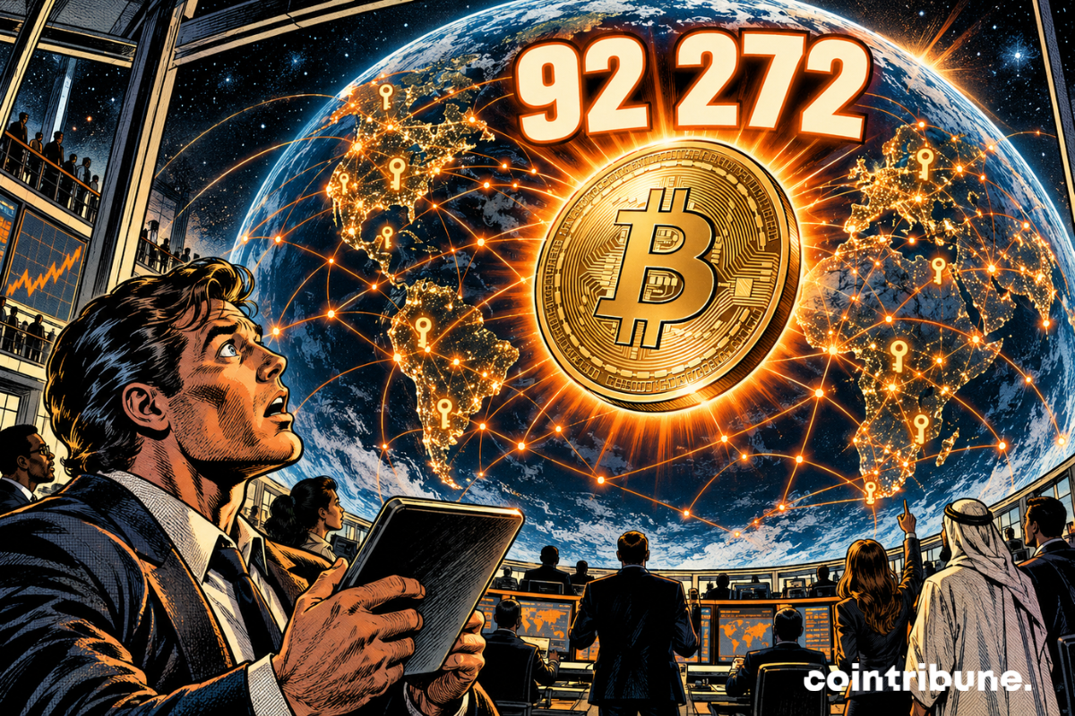 Un Bitcoin géant domine un réseau mondial de détenteurs crypto autour du chiffre 92 272.
