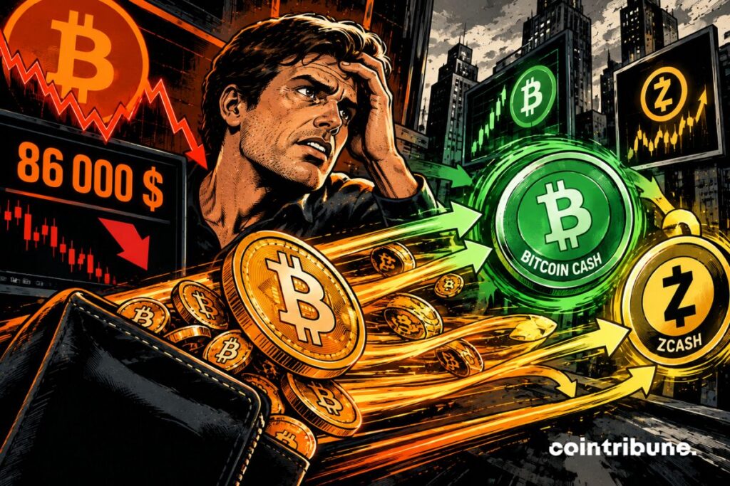 Bitcoin falls below ,000, with capital flowing into Bitcoin Cash and Zcash, but BlackRock continues to buy heavily through its IBIT ETF.