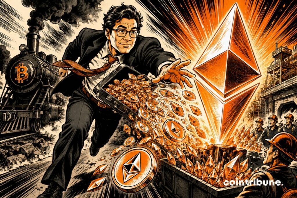 Bitmine signe son plus gros achat d'Ethereum depuis juin avec 131 millions $ et frôle les 5% de l'offre. Tom Lee mise gros sur la suite.