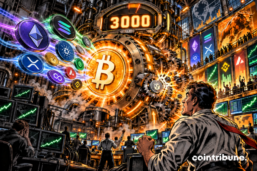 Bitcoin et plusieurs altcoins alimentent une machine de marché crypto affichant 3 000 milliards.