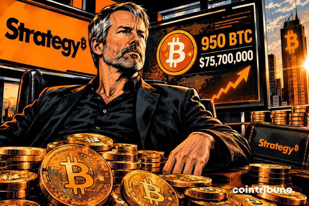 Strategy achète 950 Bitcoins et rachète 174 millions de STRC, pendant que Strive suit un chemin presque identique la même semaine.