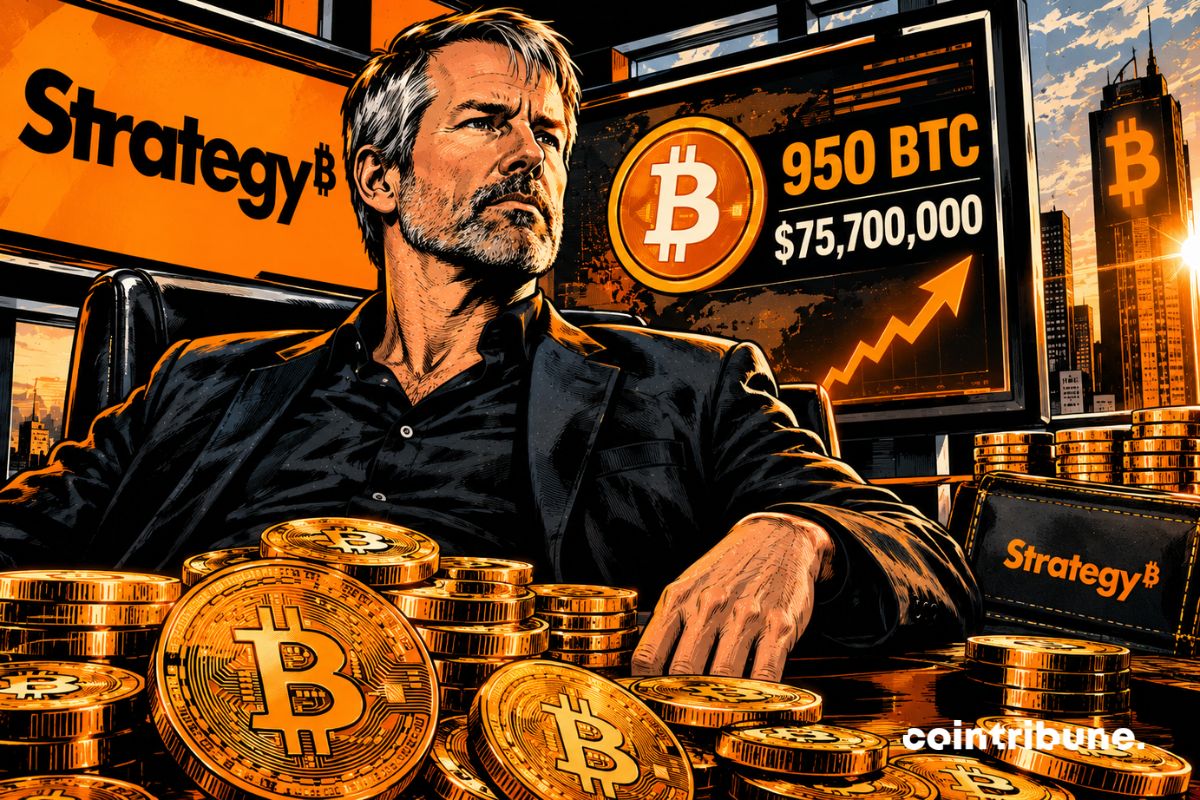 Strategy achète 950 Bitcoins et rachète 174 millions de STRC, pendant que Strive suit un chemin presque identique la même semaine.