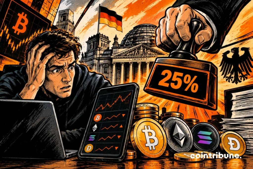 L'Allemagne veut taxer la crypto à 25 % dès 2028, pendant que Jack Dorsey demande une charte bancaire fédérale aux USA.