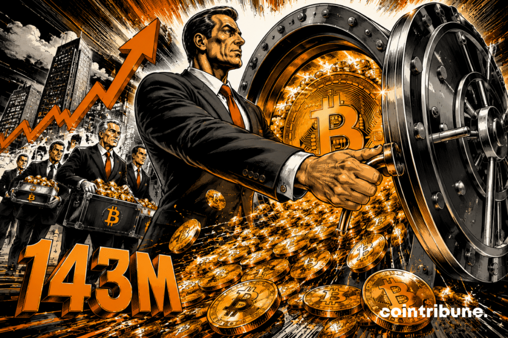 Strive opens a giant vault filled with Bitcoin, while companies are flocking there with their reserves, symbolizing a massive return to BTC.