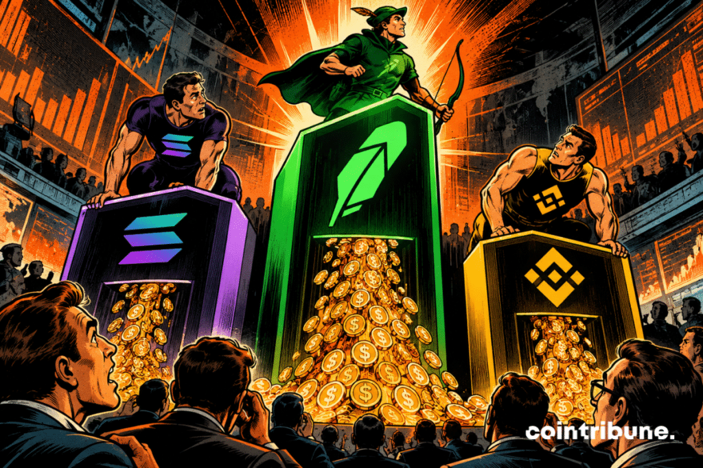 Robinhood Chain tops the crypto rankings ahead of Solana and BNB, generating a higher flow of fees.