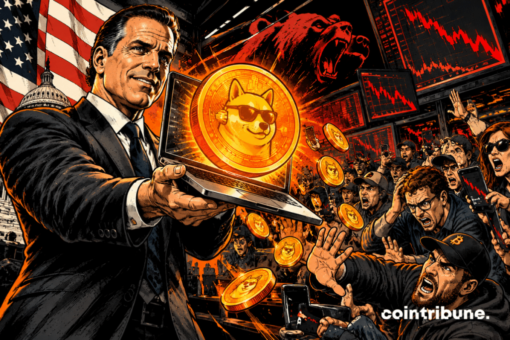 A memecoin project emerges from a laptop, sparking anger and panic among traders in an already bearish crypto market.