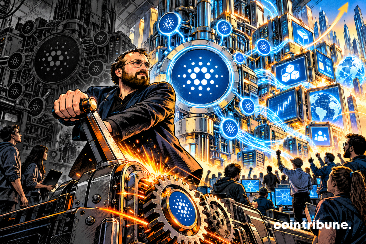 Charles Hoskinson active une infrastructure Cardano en pleine expansion dans un univers crypto futuriste.