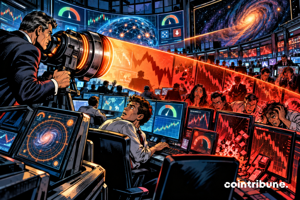 Um scanner financeiro revela perdas em vermelho nas telas de traders de cripto especializados em mercados de previsão.