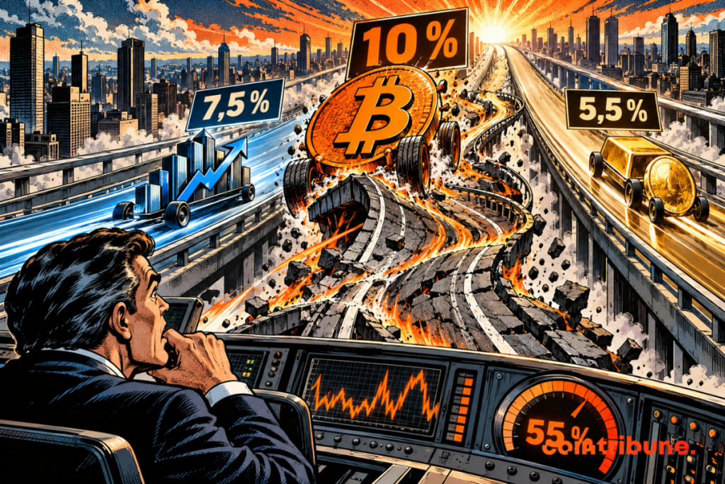 Bitcoin leads the race with a projected 10% return, but faces a bumpier road with estimated volatility of 55%.