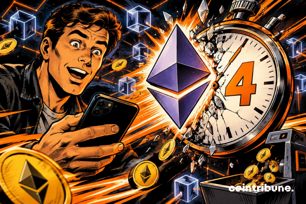 Ethereum brise le chronomètre : quatre minutes pour accélérer les transactions crypto et espérer réduire les frais de transfert.