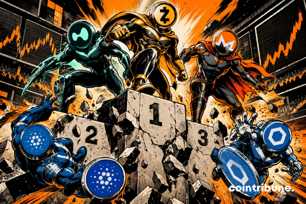 Zcash, Hyperliquid y Monero se hacen con los tres primeros puestos del ranking de criptomonedas, mientras que Cardano y Chainlink caen en picado, lo que pone de manifiesto una espectacular convulsión del mercado.