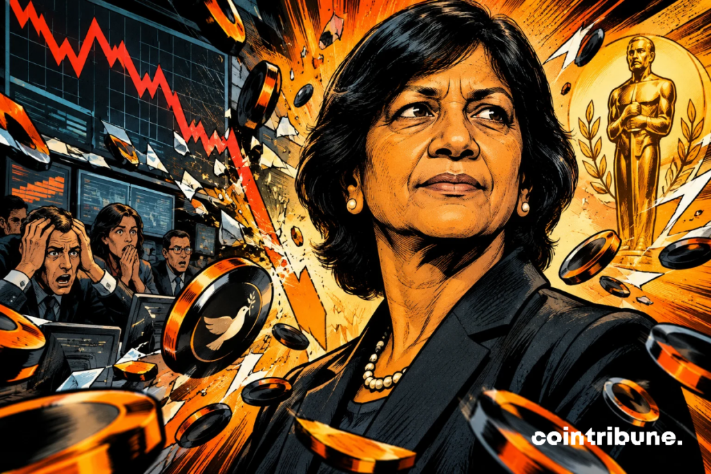 Navi Pillay remains unflappable as the prediction markets crash, surprising bettors with an orange-and-black chart explosion.