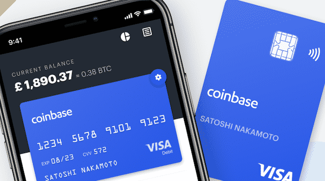 La carte de paiement de la plateforme : CoinbaseCard