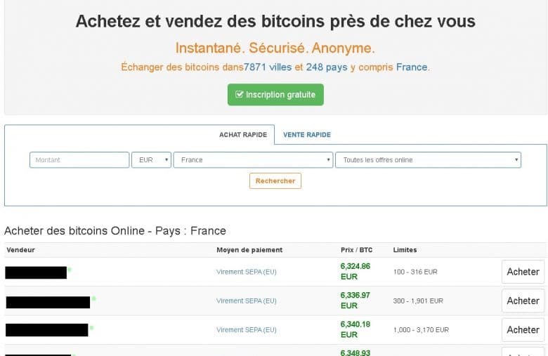 Vous pouvez acheter rapidement des Bitcoins sur LocalBitcoins