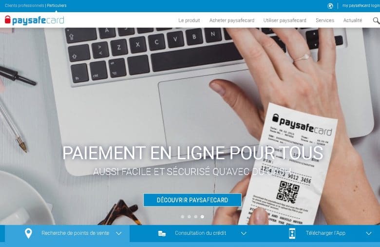 Paysafecard dispose également d'un site Internet que vous pouvez utiliser