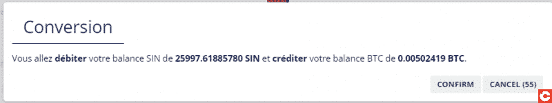 Exemple de conversion de rewards de masternodes en Bitcoin, dans la perspective d'un revenu passif solide