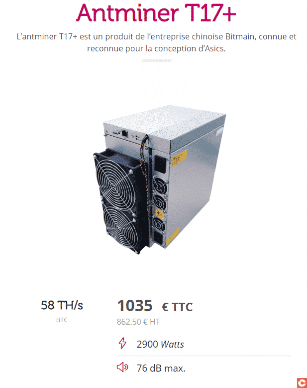 Le Antminer T17+ à moins de 1000 euros 