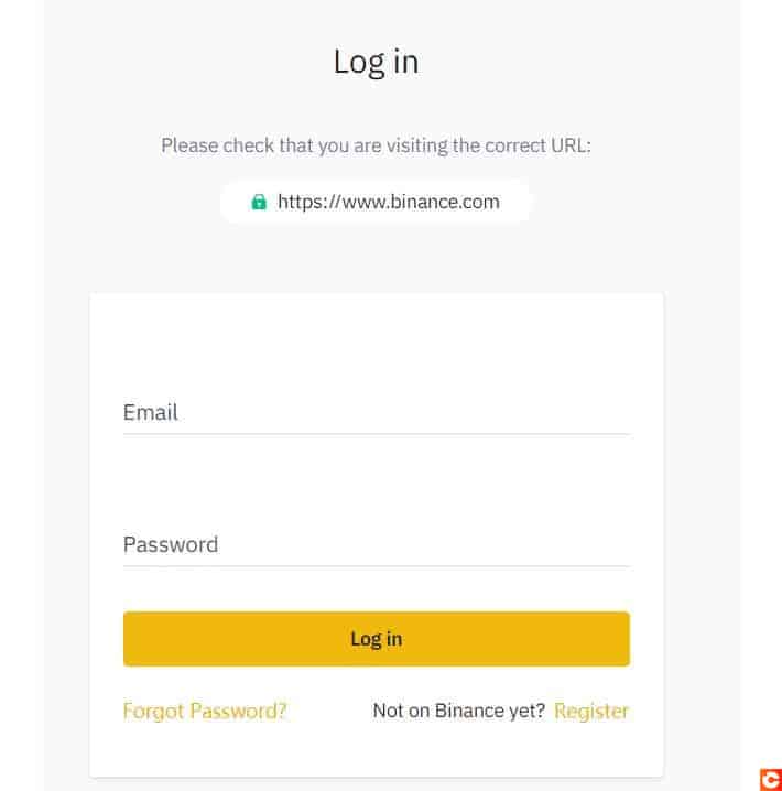 Se connecter sur Binance