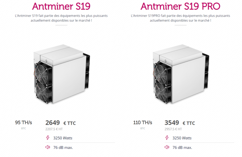 Les Antminers S19 et S19PRO de Antminer proposés par Feel Mining