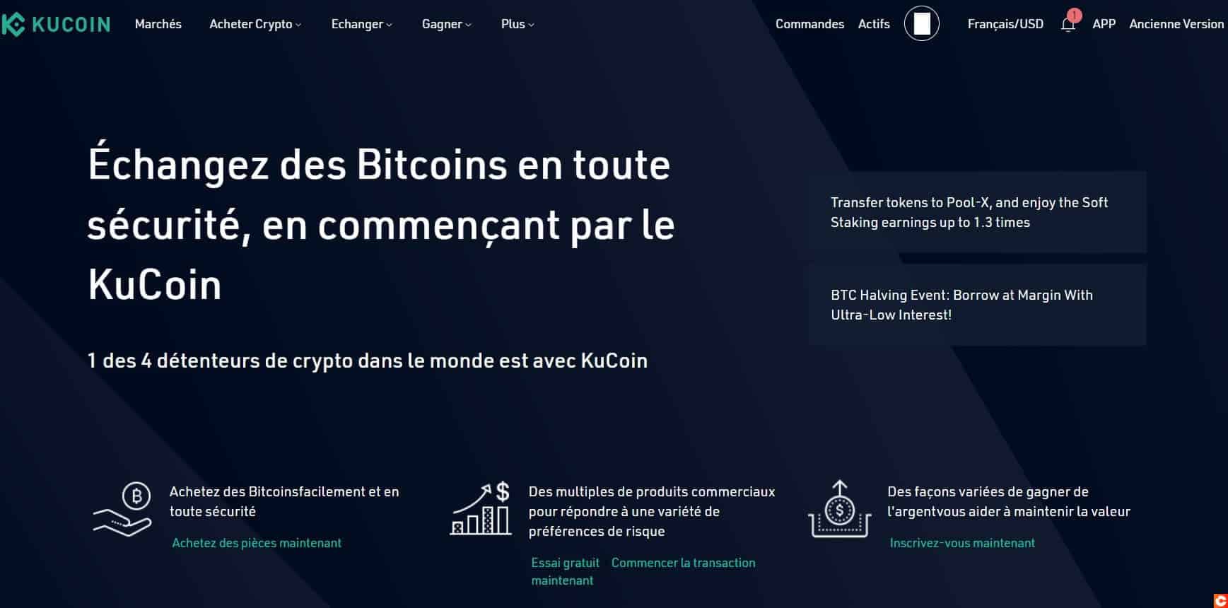 Commencez par aller sur la page de présentation de KuCoin