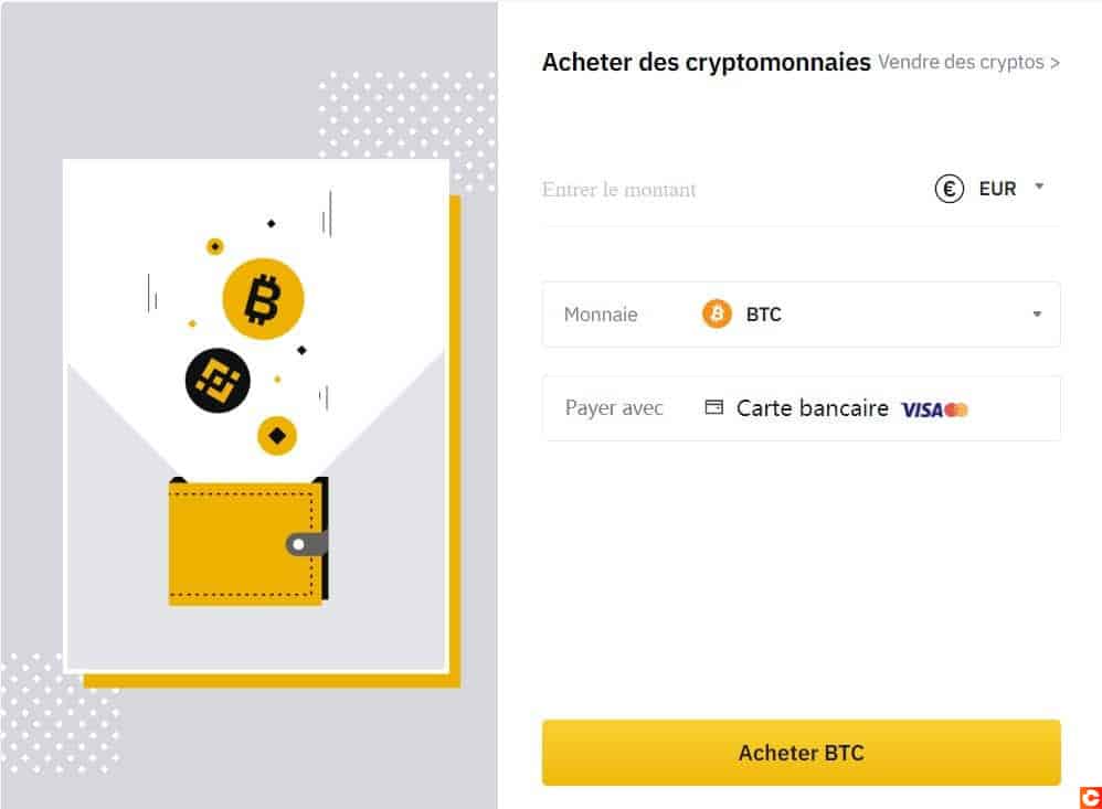 Achat de Bitcoin par CB sur Binance