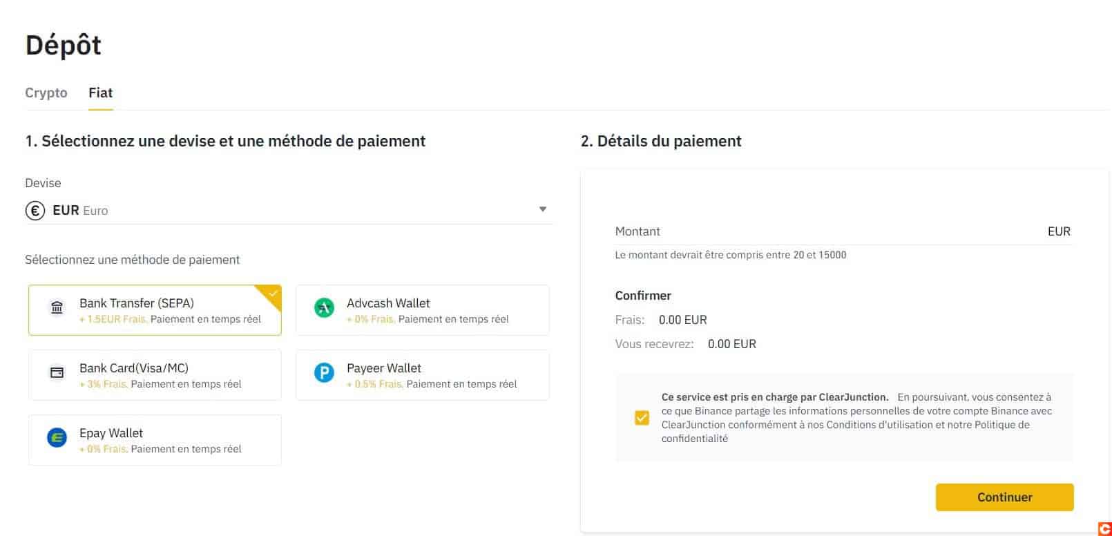 Faire un dépôt laissera votre argent dans votre compte