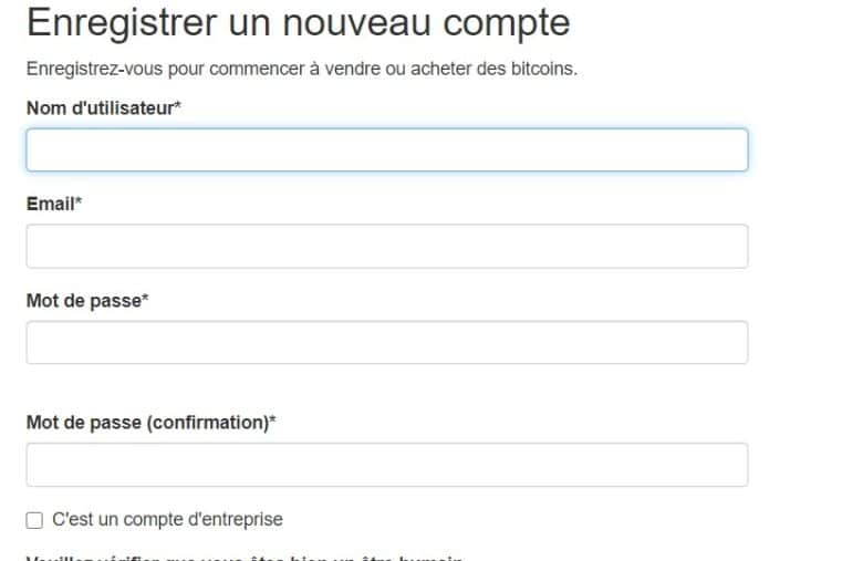 Créer son compte sur LocalBitcoins ne prend que quelques minutes