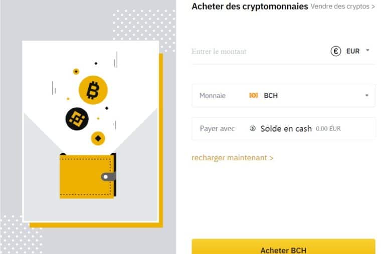 Achetez vos BCH grâce à votre dépôt sur cette page