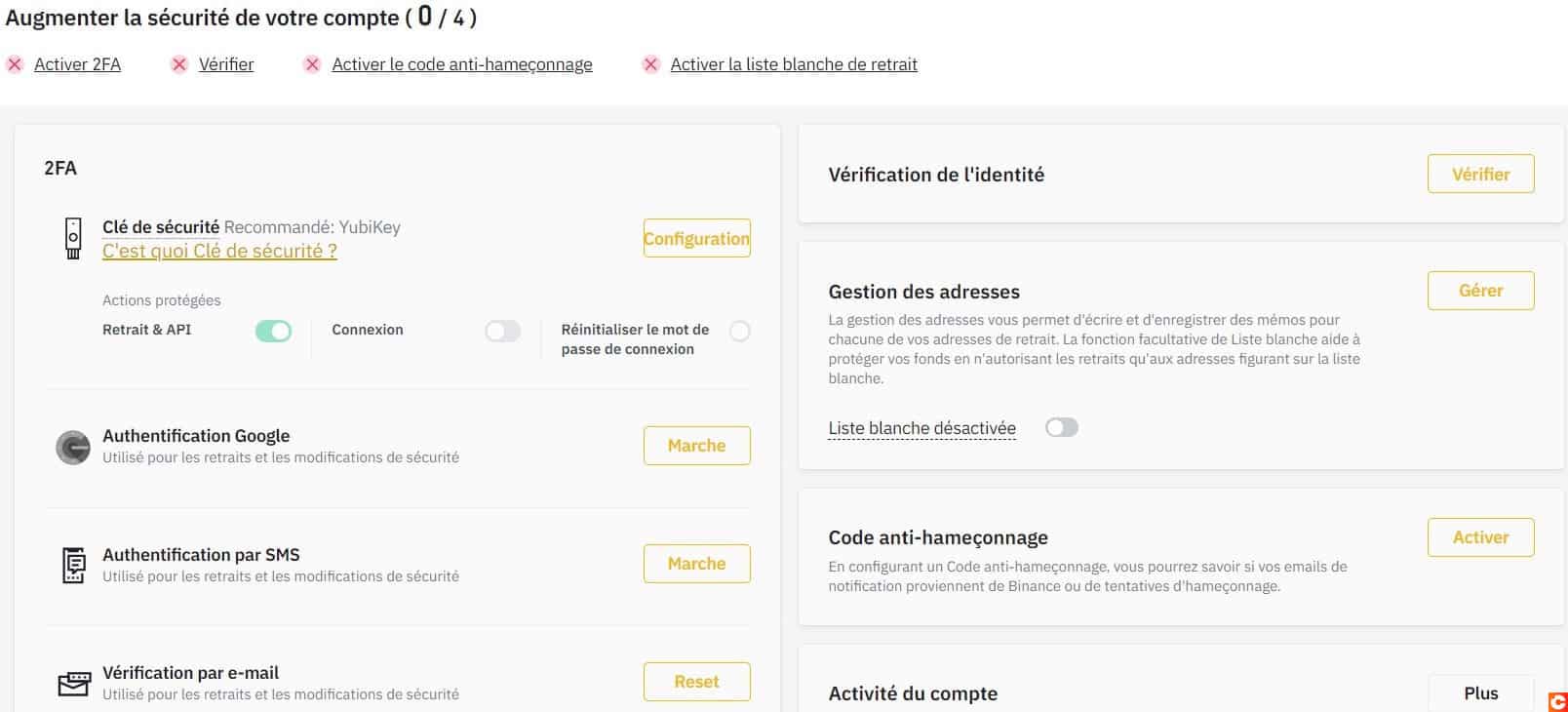 créer un compte sur binance