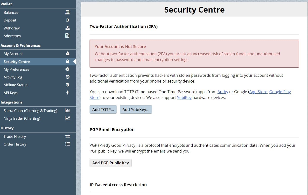 La double authentification se faisait avant dans la partie « My Account »