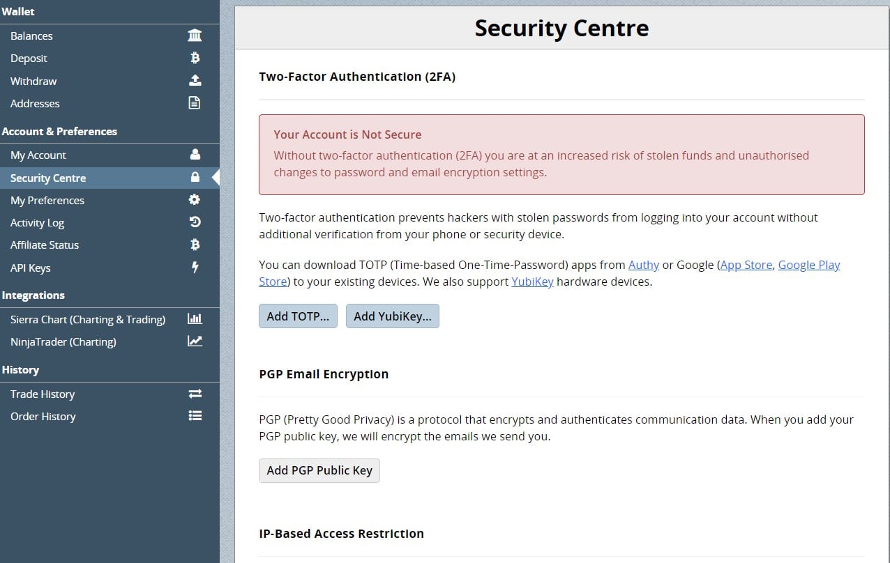 La double authentification se faisait avant dans la partie « My Account »