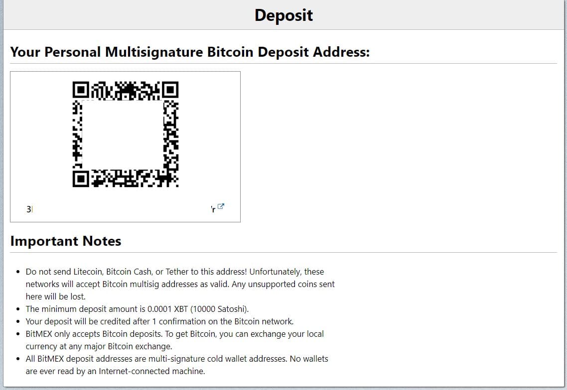 Ne faites des dépôts QUE en Bitcoin !